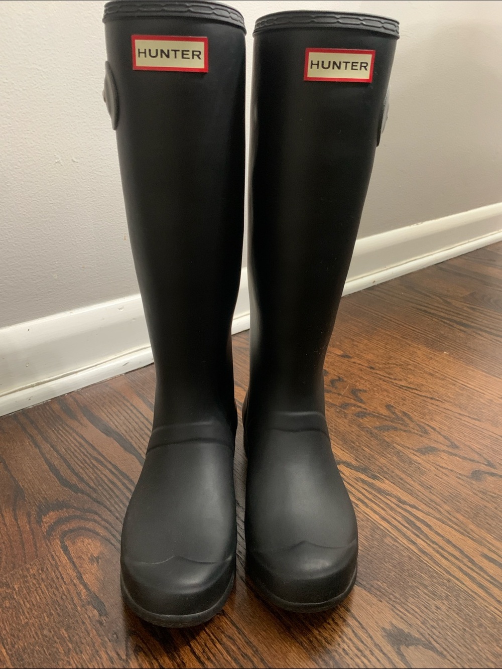 Hunter Black Tall Rain Boots